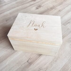 Houten bewaarkist (L) - personaliseerbaar