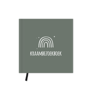 Kraambezoekboek | donkergroen witte regenboog