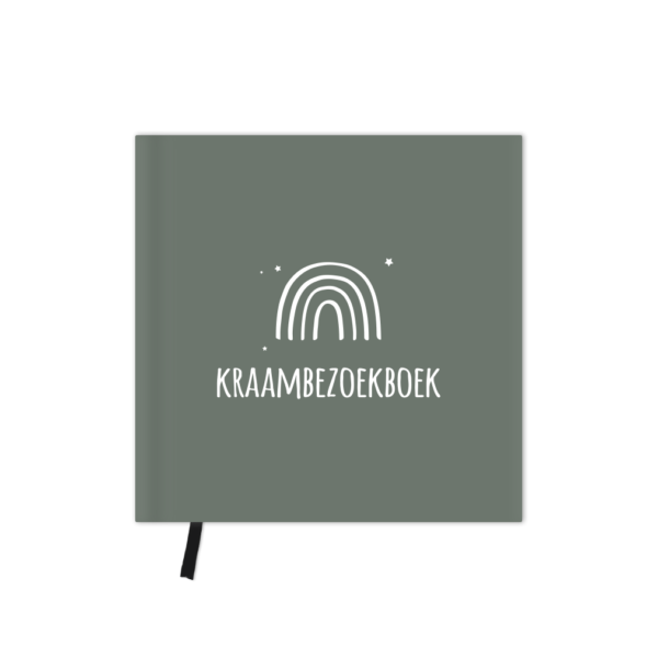 Kraambezoekboek | donkergroen witte regenboog