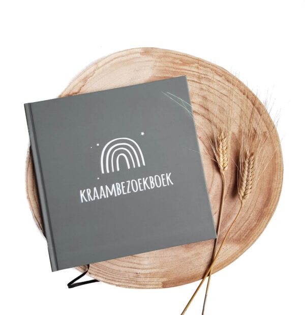Kraambezoekboek | donkergroen witte regenboog - Afbeelding 2
