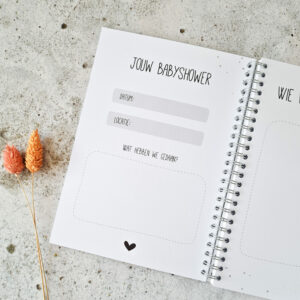 Alternative view of Babyshower invulboek | donkergroen