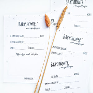 Babyshower | voorspellingskaarten A5 invulkaarten