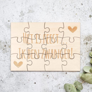 Alternative view of Zwangerschapsaankondiging houten puzzel - divers