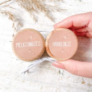 Melktandjes | eerste haarlokje bewaardoosjes (set) | Heelal Roze