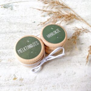 Alternative view of Melktandjes | eerste haarlokje bewaardoosjes (set) | Heelal Donkergroen