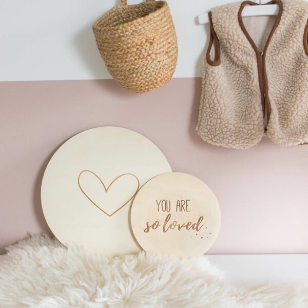Houten muurcirkel - You are so loved - Afbeelding 2