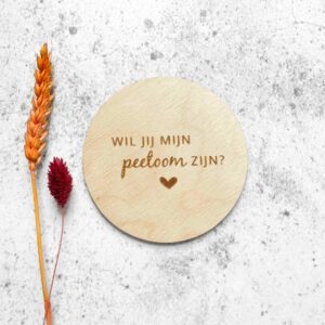 Alternative view of Wil jij mijn peetoom zijn? - houten cirkel