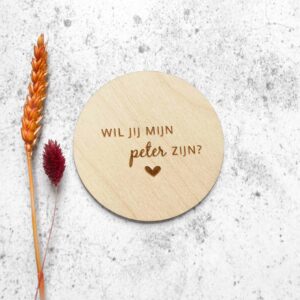 Wil jij mijn peter zijn? - houten cirkel