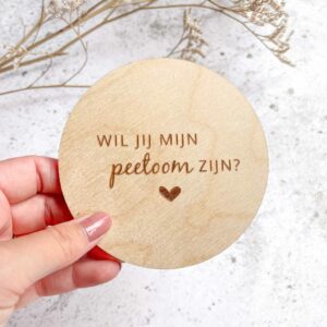 Wil jij mijn peetoom zijn? - houten cirkel