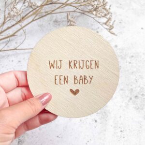 Alternative view of Wij krijgen een baby - houten cirkel