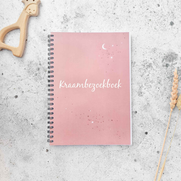 Kraambezoekboek | heelal roze