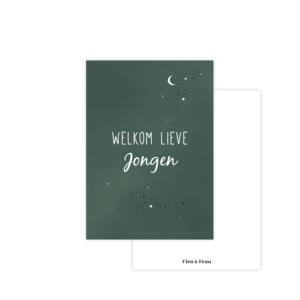 Alternative view of Wenskaart (A6) | Welkom lieve jongen (heelal)