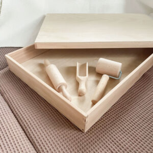 Houten speelbak - incl. deksel en accessoires