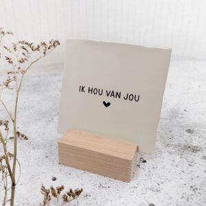 Ik hou van jou - wit - tegel met gravering