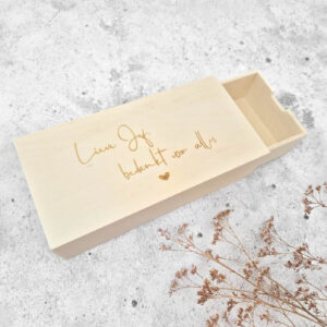 Houten schuifdoosje | Lieve juf, bedankt voor alles